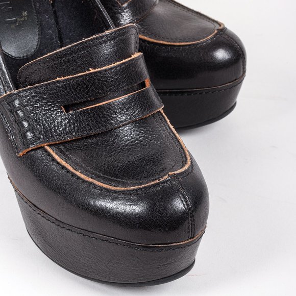 Marni Heeled Platform Leather Moccasins - Picture 6 of 9